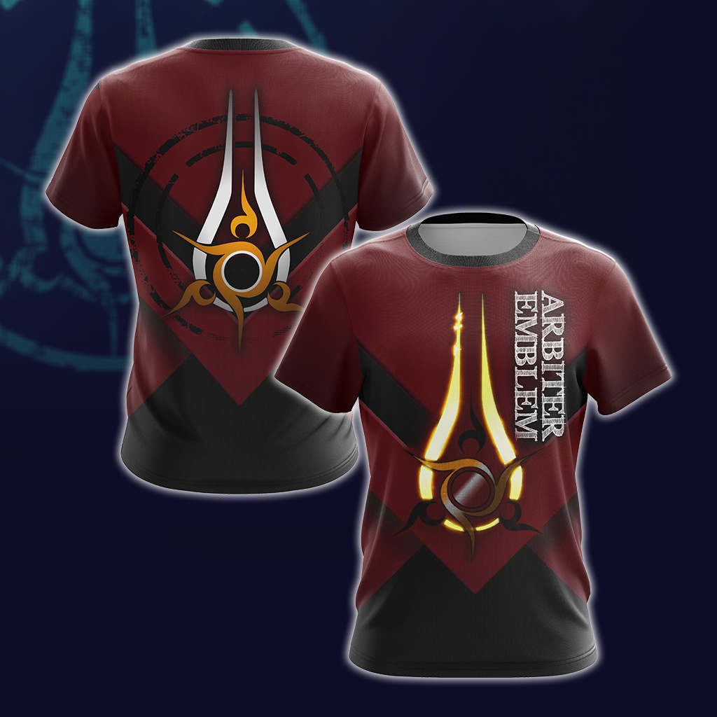 Halo 5 - Arbiter Emblem 夏季圓領短袖 3D T 恤