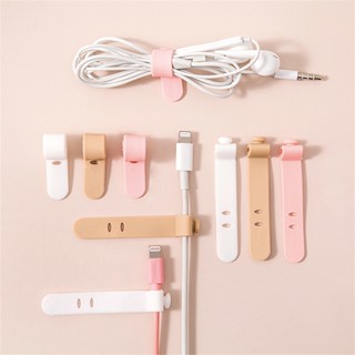 4 件裝電纜整理器可重複使用的矽膠電纜紮帶桌面繞線器電線整理器管理夾適用於耳機 USB 電纜滑鼠