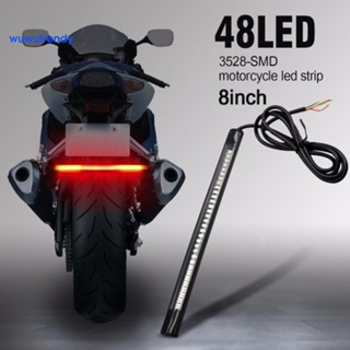 Wmn-摩托車燈條通用ip68防水雙色48 LED貼片摩托車尾燈