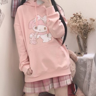 【淇樂購】日系連帽美樂蒂衛衣女加絨加厚可愛秋冬新款學生軟妹外套女寬松潮