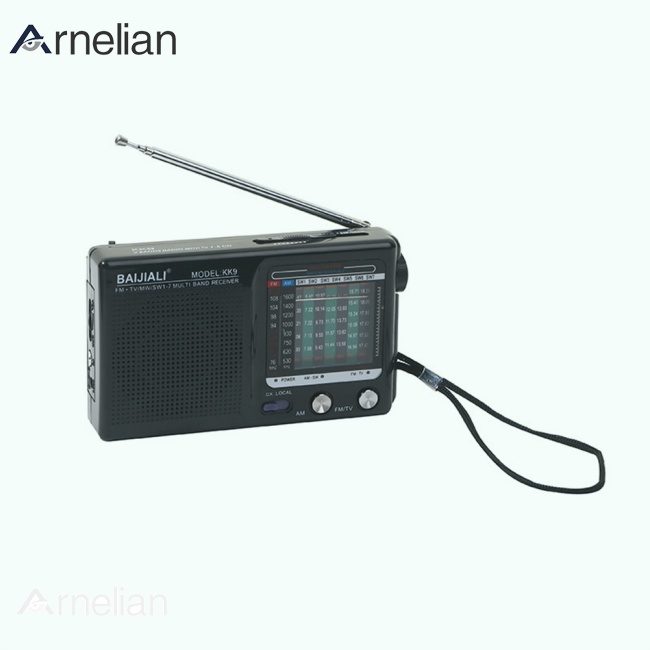 Arnelian KK9 SW AM FM 天氣收音機電池供電便攜式袖珍收音機最持久的迷你收音機,用於緊急情況