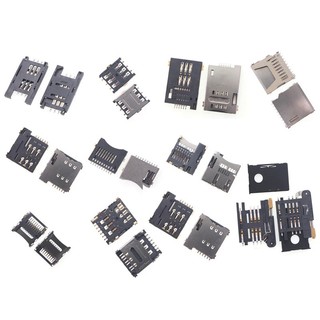 10 件 SD/Mini/TF/SIM/Nano/Micro 卡座卡槽尺寸長短體帶自彈性翻蓋