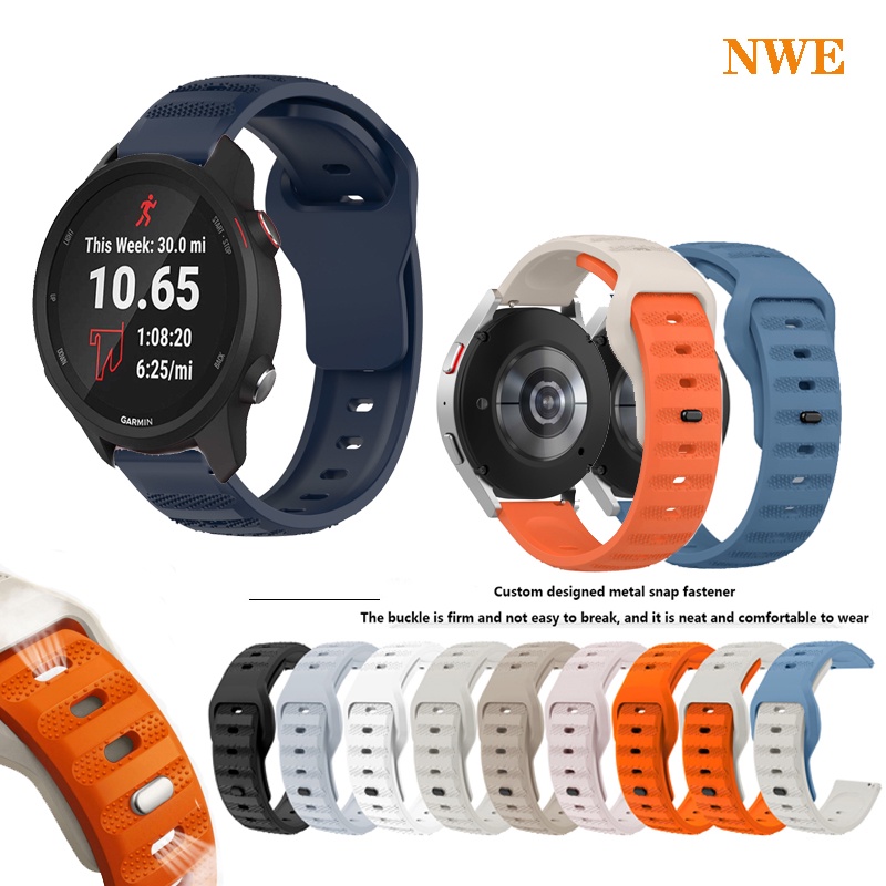 20mm新款運動矽膠錶帶適用於 Garmin Forerunner 645 245 55 158 / Active 5