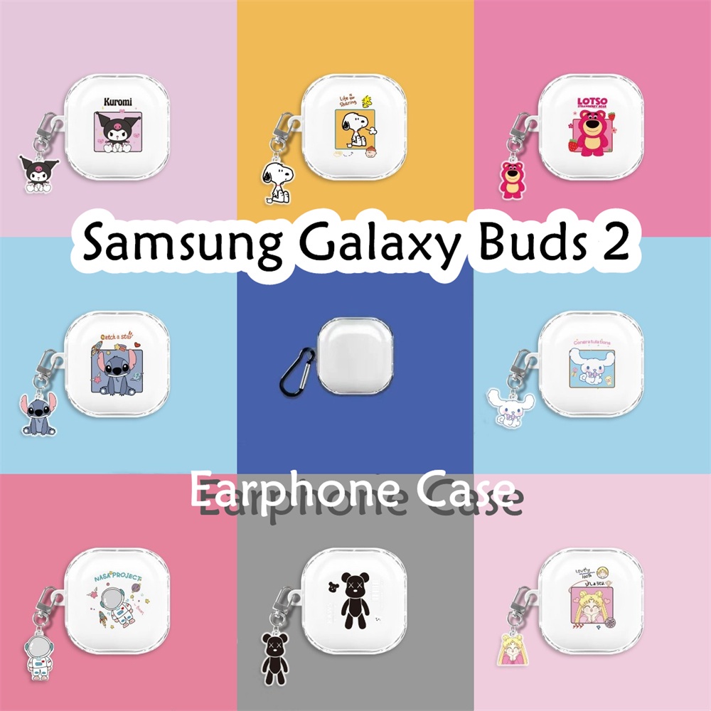 SAMSUNG 現貨! 適用於三星 Galaxy Buds 2 手機殼時尚卡通系列圖案軟矽膠耳機殼外殼保護套