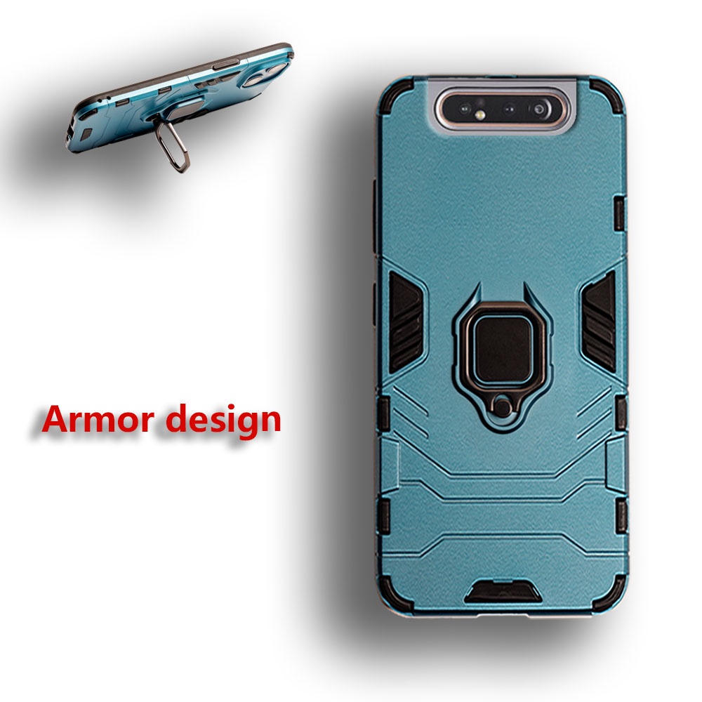 SAMSUNG 三星 Galaxy A80 A90 SM-A805FDS 軍用裝甲設計全保護手機殼磁環重型防震保護套皮膚