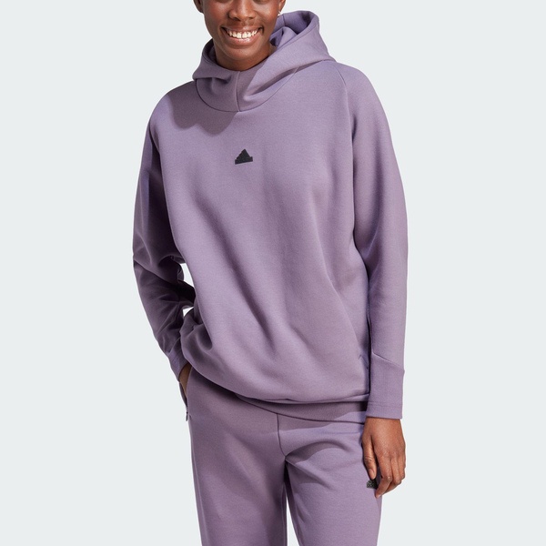 Adidas W Z.N.E. OH IN5123 女 連帽 上衣 帽T 亞洲版 運動 休閒 高領 寬鬆 舒適 紫