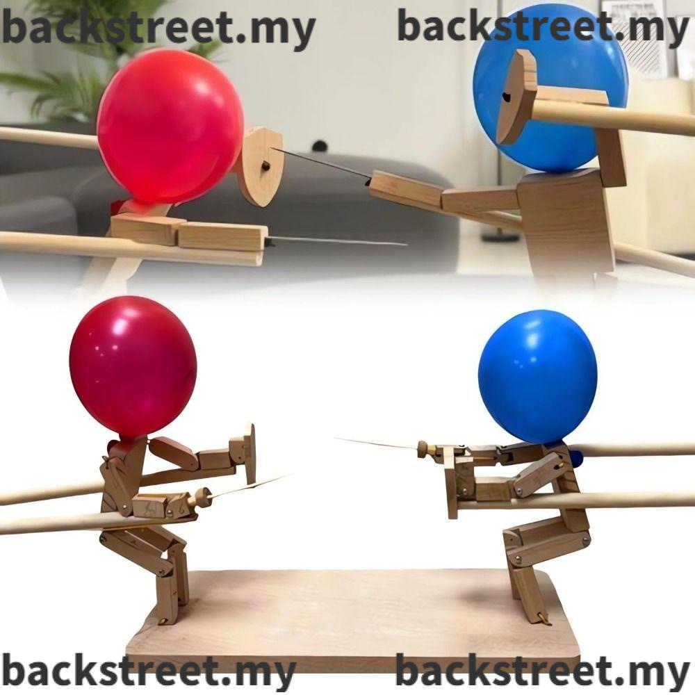 Bs Balloon Bamboo Man Battle,帶 20 個氣球木製機器人對戰遊戲的木製戰鬥,4 個最佳攻擊氣