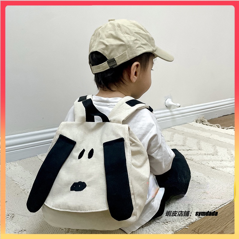 韓版兒童雙肩包 卡通可愛小狗背包 後背包 男女童小書包 時尚寶寶撞色帆布 出遊包 旅行包 帆布包 雙肩包 兒童背包 背包