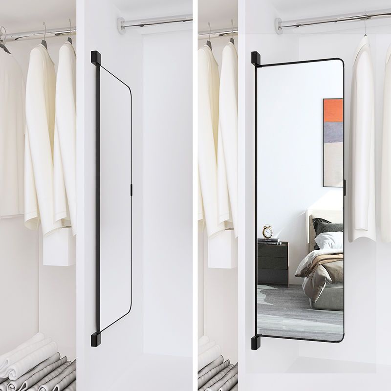 衣櫃鏡子對開門隱形翻轉內置摺疊推拉臥室家用穿衣試衣全身鏡衣櫥 KBED