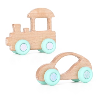 小木車益智木製玩具車櫸木玩具車木製玩具車 3 個月以上嬰兒木製車