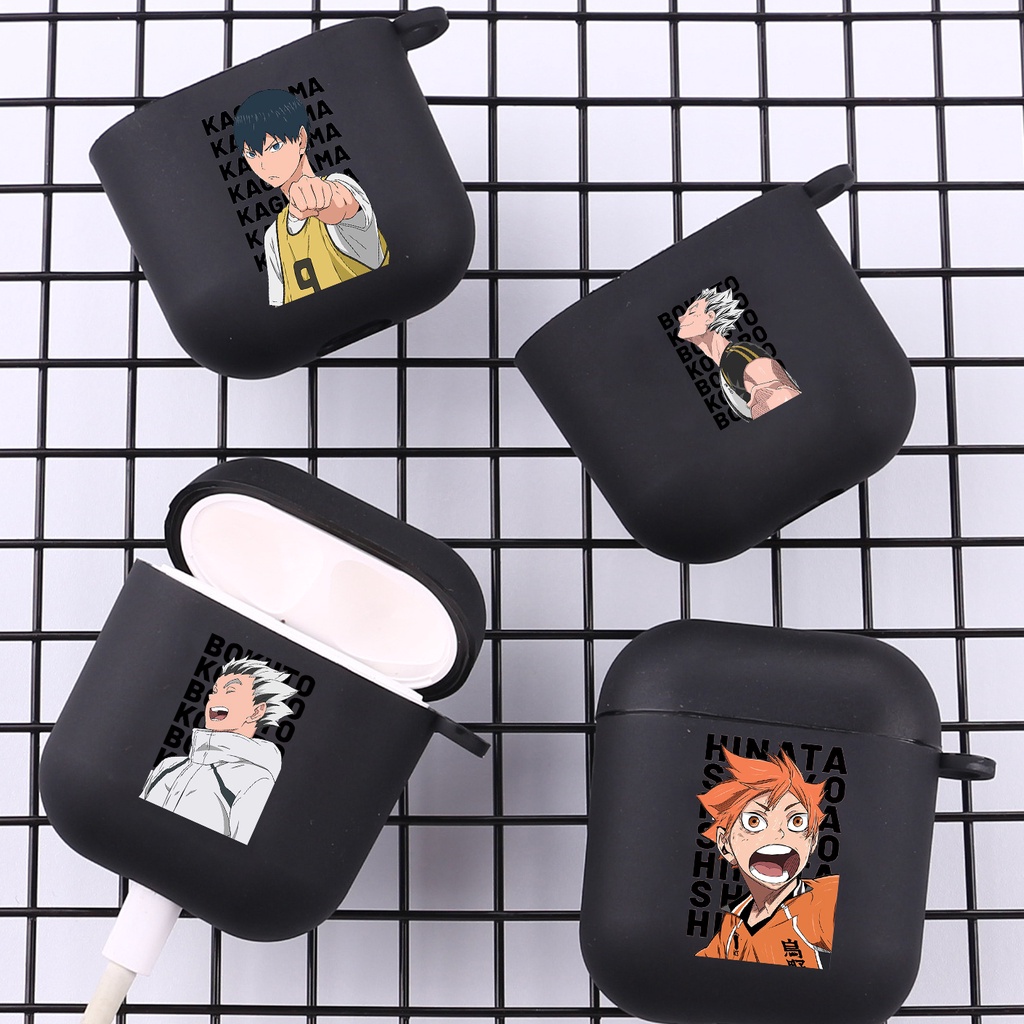 Haikyuu 動漫帶掛鉤適用於 Apple Airpods 2 1 耳機盒配件軟殼適用於 Airpod Pro 3 P