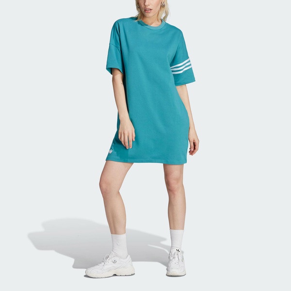Adidas Tee Dress IM1837 女 連身洋裝 亞洲版 休閒 復古 寬鬆 柔軟 棉質 穿搭 土耳其藍
