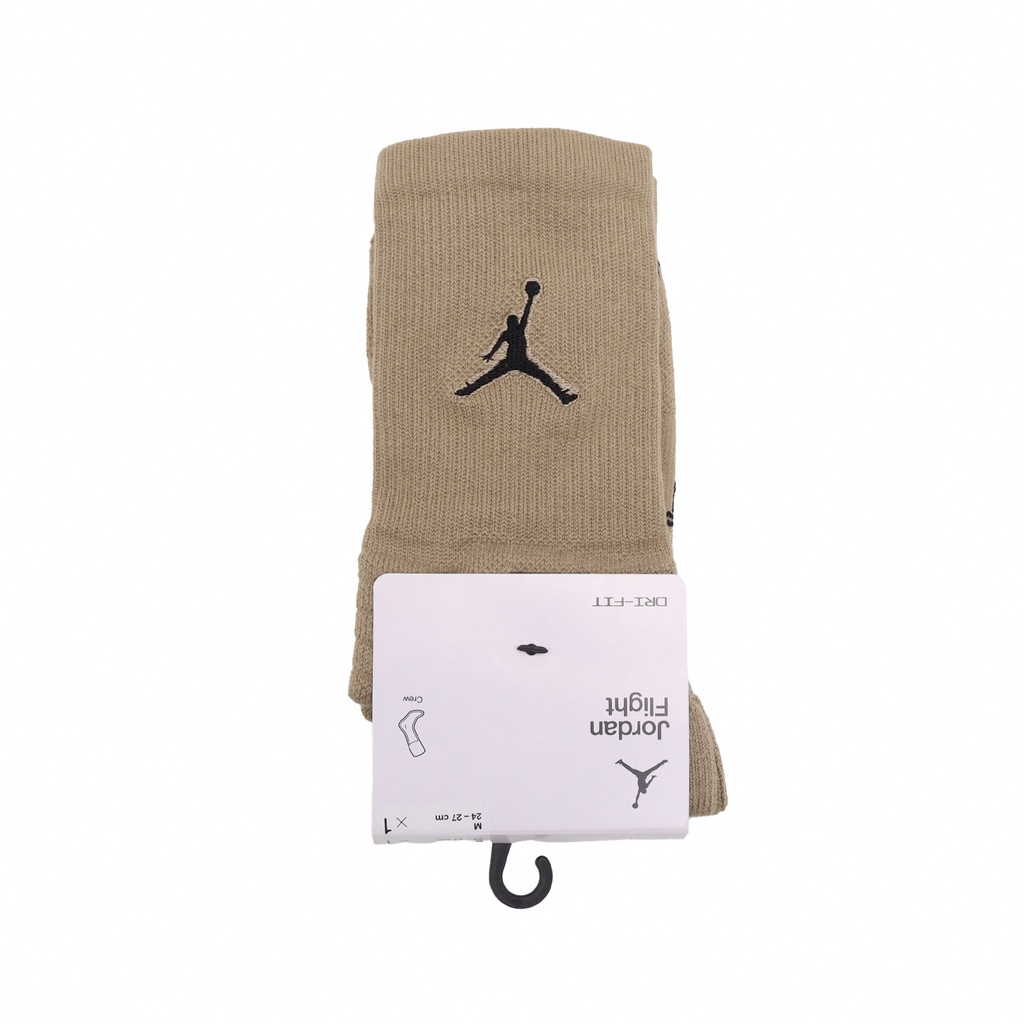 Nike 襪子 Jordan Flight Crew 男女款 棕 長襪 單雙入 喬丹【ACS】 SX5854-255