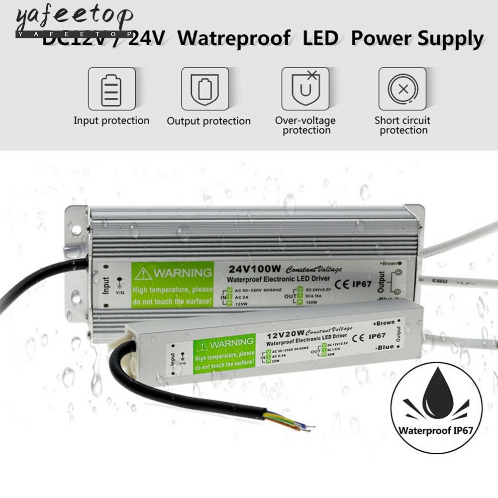 [48H 發貨] DC24V LED 驅動電源變壓器防水 IP67 240V 用於 LED 燈條
