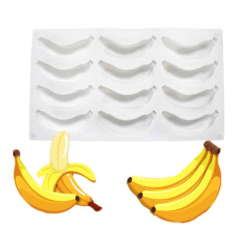 DIY香蕉水果蛋糕矽膠模具甜品巧克力烘焙用具