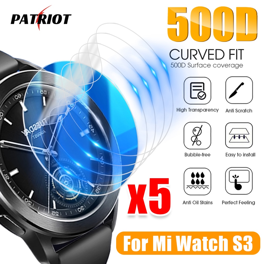 XIAOMI MI 5 片兼容小米 Mi Watch S3 - 非玻璃智能手錶膜 - 防震屏幕保護膜 - 高清凝膠屏幕保
