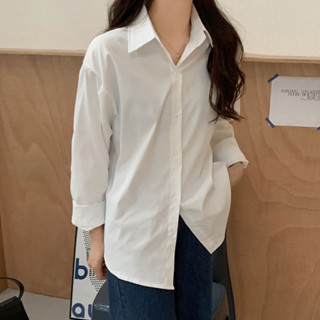 【HOT 本舖】 夏季法式白色襯衫長袖襯衣 高階設計感小眾polo衫上衣女 長袖襯衫 休閒上衣
