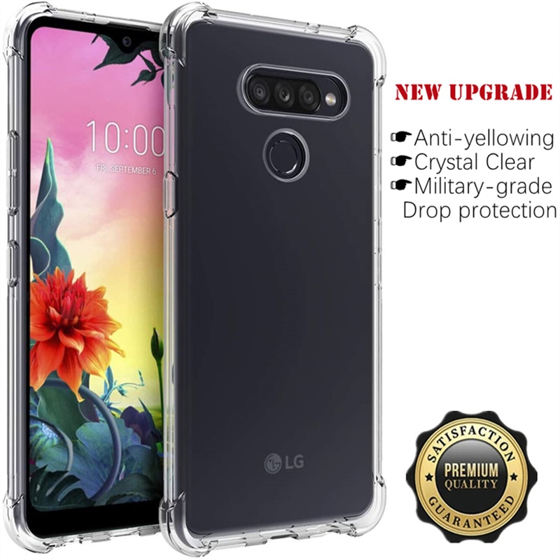 【水晶透明】適用於 Lg G8 ThinQ 軟橡膠凝膠果凍盒透明軍用級防刮後蓋皮膚