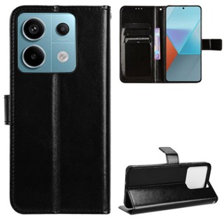 時尚 瘋馬紋 紅米 Redmi Note 13 Pro Plus 5G 錢包款手機殼 Note13 掀蓋保護殼 翻蓋皮套