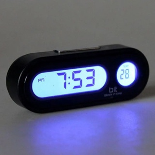 【功能二合一】汽車電子錶車用車用時鐘夜光電子鐘錶液晶數字可粘貼式溫度計迷你