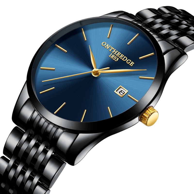 ONTHEEDGE品牌手錶 023 精鋼帶 石英 日曆 防水 高級男士手錶