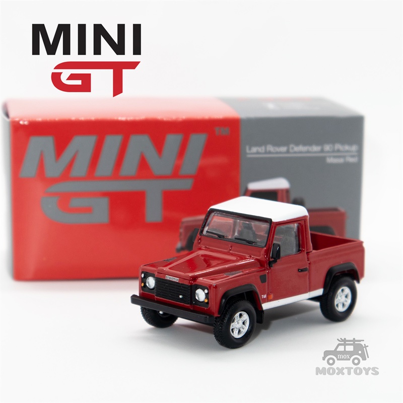 Mini GT 1:64 Land Rover Defender 90 皮卡 Masai 紅色 LHD 壓鑄模型車
