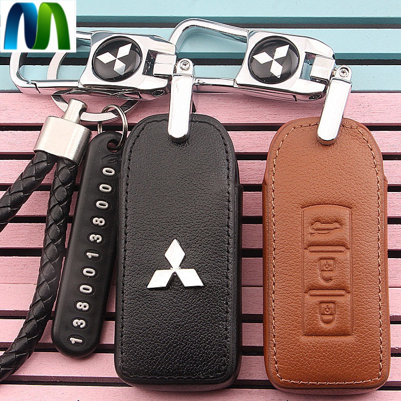 Mitsublsh三菱Pajero鑰匙套Galant鑰匙保護套、鑰匙殼Lancer、ASX鑰匙包 女士個性汽車遙控專用扣