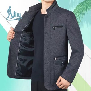 臺灣出貨🍑2023新款中年男士外套夾克衫春秋款男爸爸商務衣服休閑冬裝秋冬款|韓版男士外套|秋冬外套
