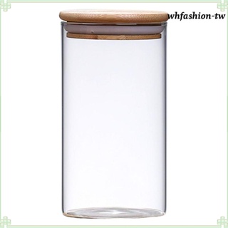 [WhfashionTW] 透明玻璃罐帶蓋食品容器廚房用品可堆疊密封罐茶糖餅乾