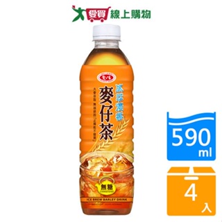 愛之味麥仔茶冰萃漫香無糖590MLx4【愛買】