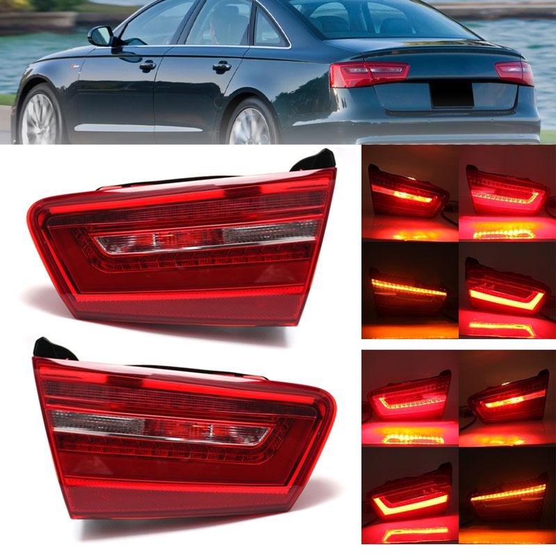 【現貨】紅色汽車後尾燈剎車燈左右側適用於奧迪A6 C7改款2012-2015