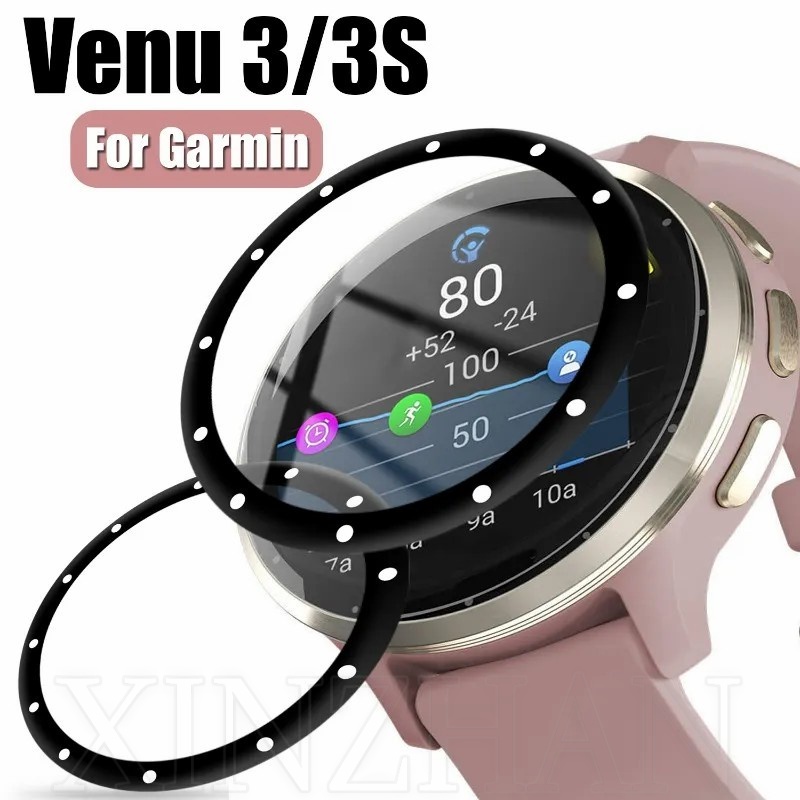 非玻璃高清透明屏幕保護膜 / 適用於 Garmin Venu 3 Venu 3S / 防刮智能手錶配件的全覆蓋弧形邊緣膜