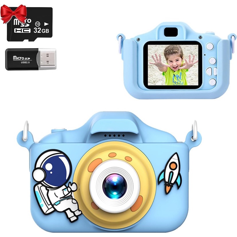 適合女孩和男孩的兒童相機 2.0 英寸 IPS 屏幕 1080P 40M 高清攝像機 KidsDigital 雙攝像頭