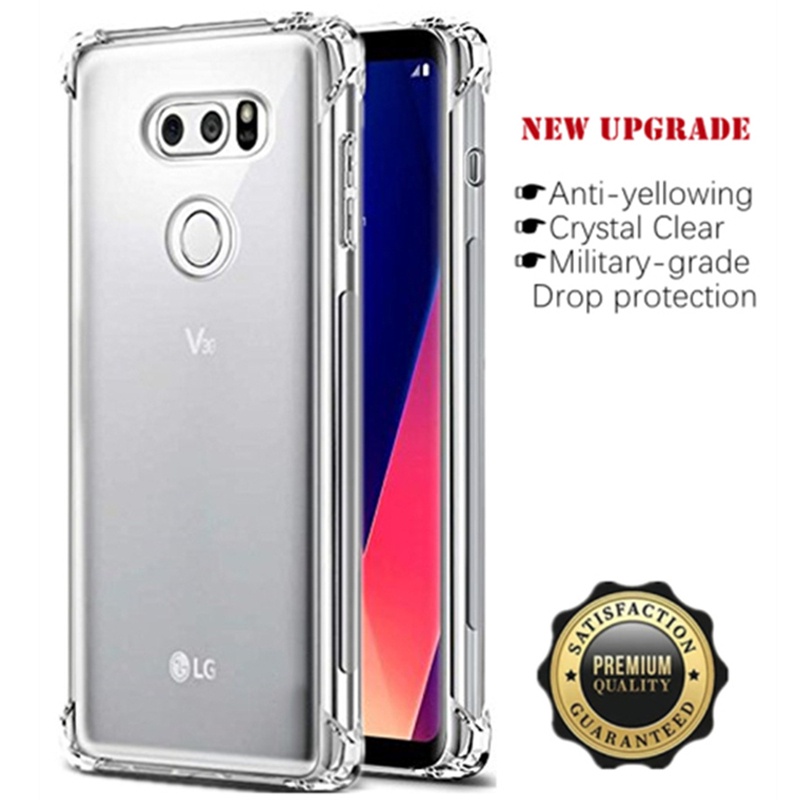 【水晶透明】適用於 Lg V30 V30+ V30S V30S+ V35 V35+ ThinQ 軟橡膠凝膠果凍盒透明軍用