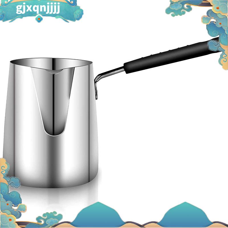不銹鋼黃油和咖啡加熱器、土耳其咖啡壺、迷你黃油融化壺和帶嘴牛奶壺 -(350ML)