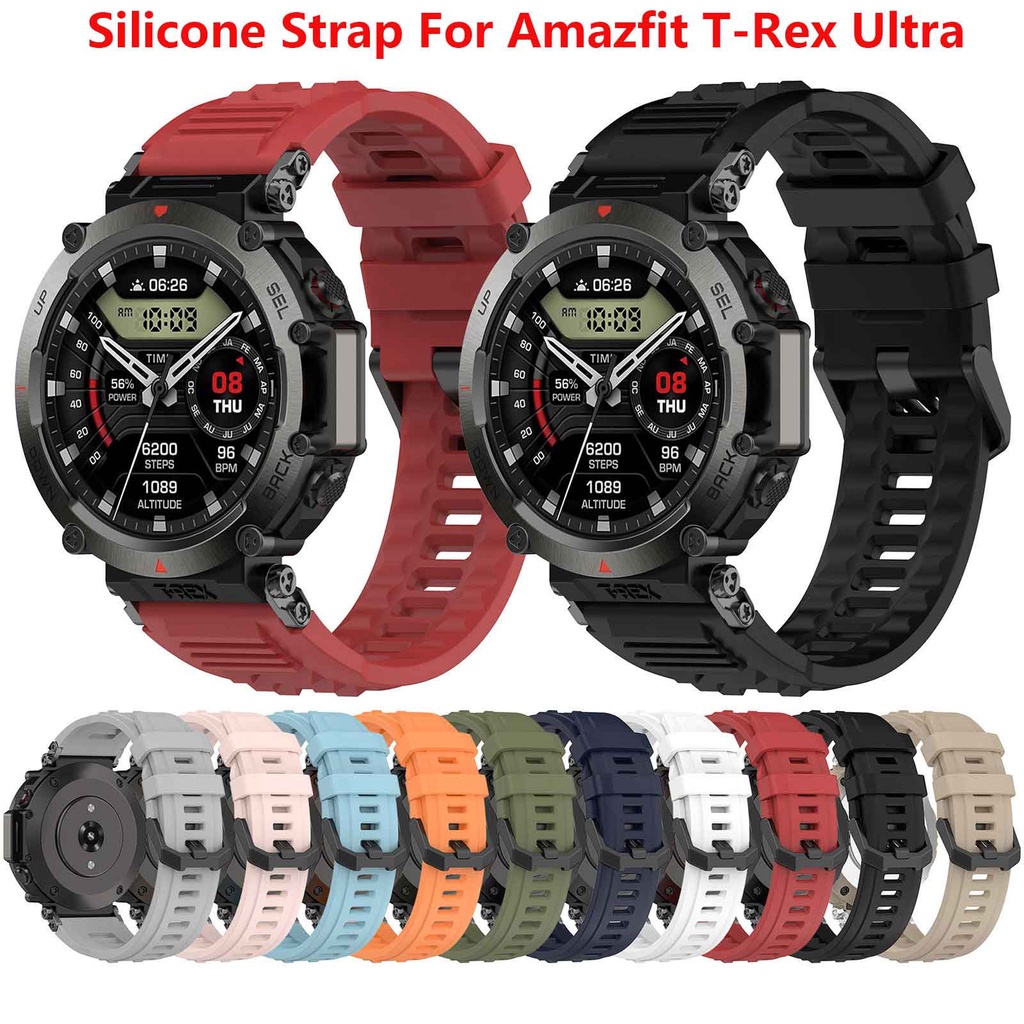 Amazfit T-Rex 超智能手錶手鍊運動腕帶更換錶帶配件的矽膠腕帶
