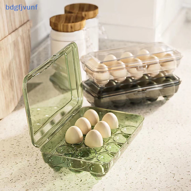 Bdgf 10/15格雞蛋收納盒塑料透明便攜雞蛋保鮮盒冰箱收納容器廚房工具TW