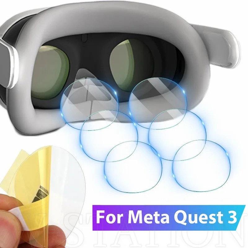 兼容 Meta Quest 3 VR 頭盔鏡片保護軟膜/非玻璃防刮屏幕保護膜/全覆蓋高清透明軟 TPU 鏡頭膜