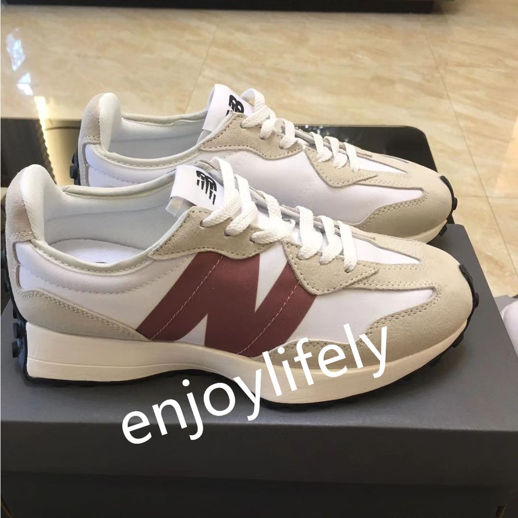 ?特價?  NEW BALANCE NB327 米白 珊瑚紅 乾燥玫瑰 大N 麂皮 WS327CD 女款