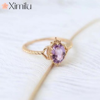 ♥ 原創精緻紫水晶氣質女戒指誕生石系列飾品