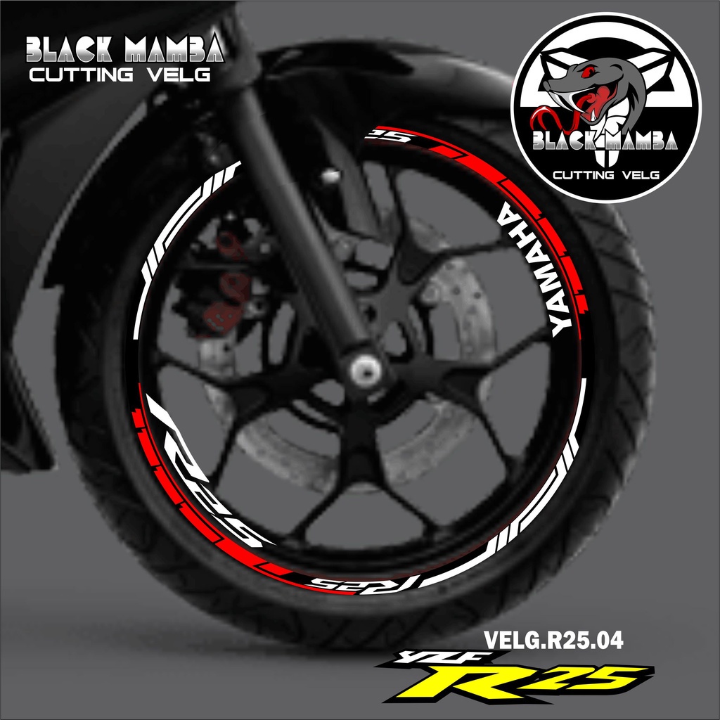 山葉 切割貼紙輪輞 R25 貼紙 LIS 列表變化輪胎/VELG YAMAHA R25 04