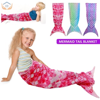 美人魚尾毯超柔軟法蘭絨睡毯魚鱗紋睡袋shoptkc8188