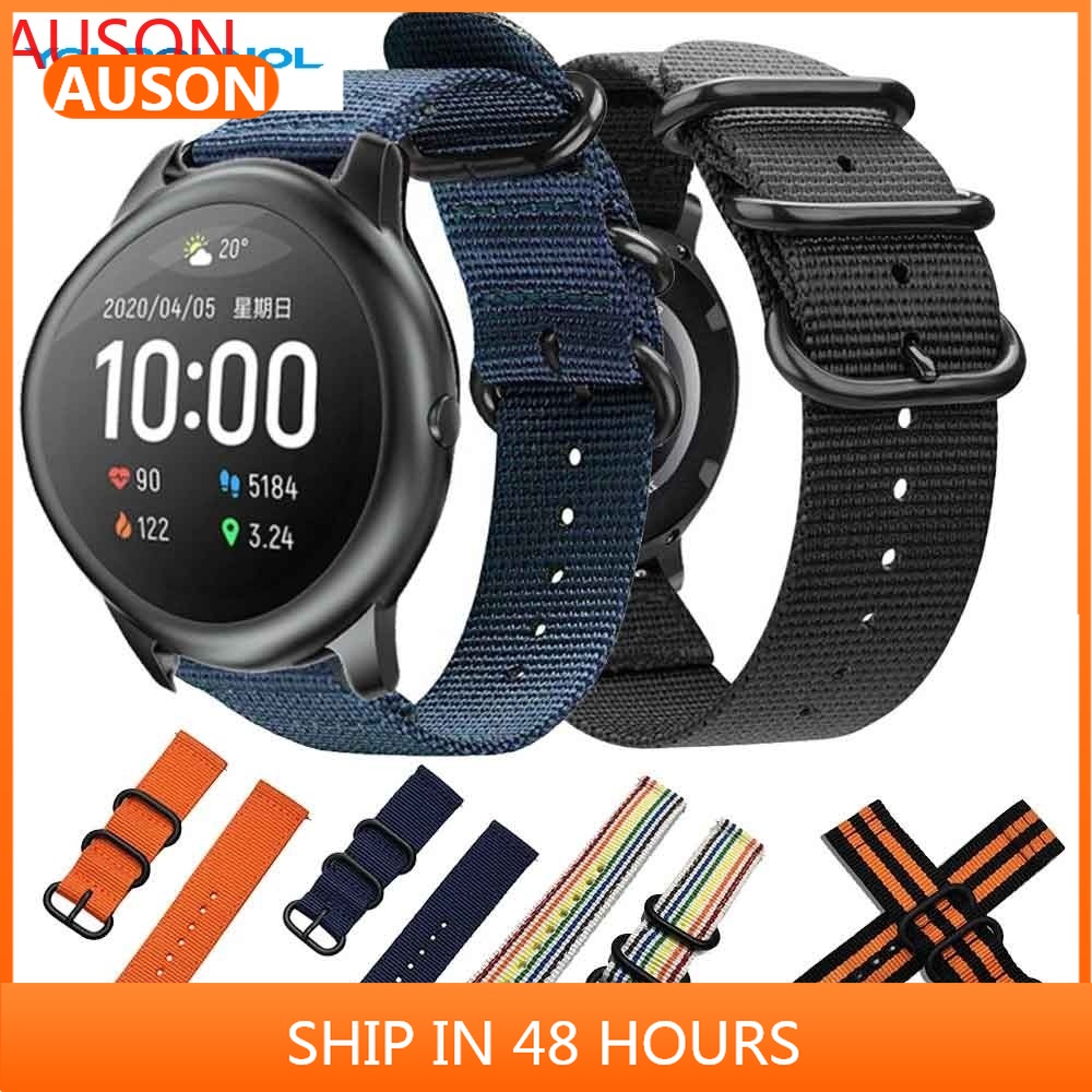 AUSON尼龍運動錶帶適用於小米 Haylou Solar LS05 智能錶帶更換配件錶帶手鍊