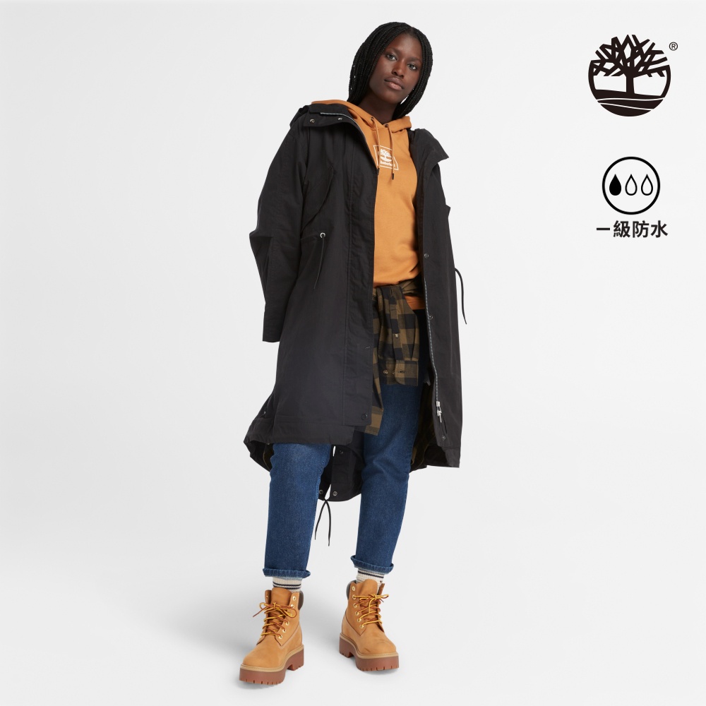 Timberland 女款黑色魚尾派克大衣|A6HB9001