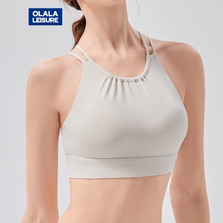 OLALA 新款女跑步健身瑜伽服背心一件式杯速乾細肩帶美背運動內衣