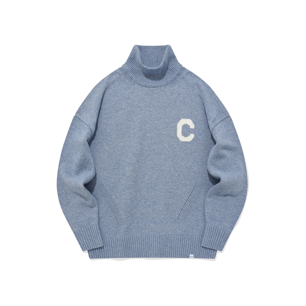 [COVERNAT]  C LOGO高領針織衫（藍色） [G7]