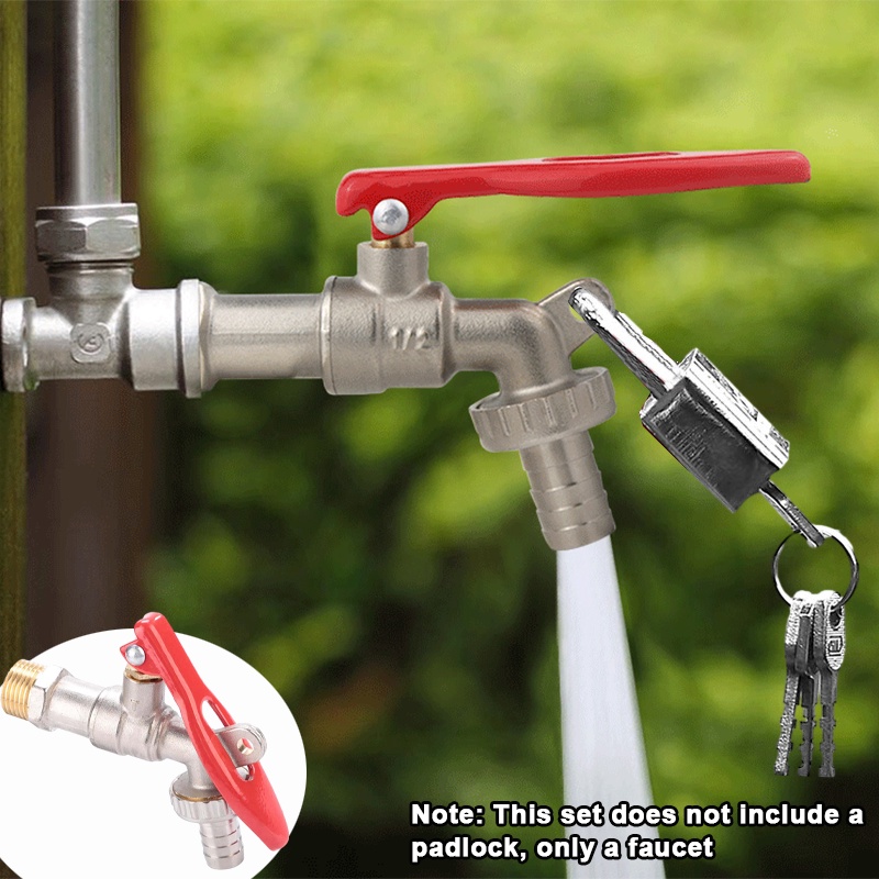 *熱*水龍頭帶鎖水箱連接器工具 1/2 英寸黃銅線水龍頭可鎖水龍頭