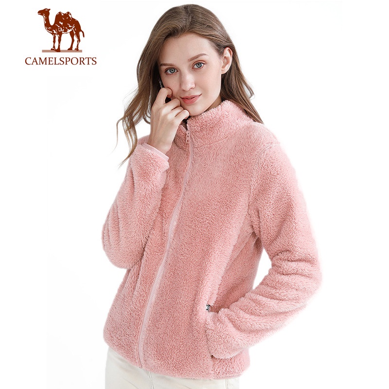 CAMEL SPORTS駱駝 抓絨外套 女保暖加厚防靜電內膽秋季外套開衫