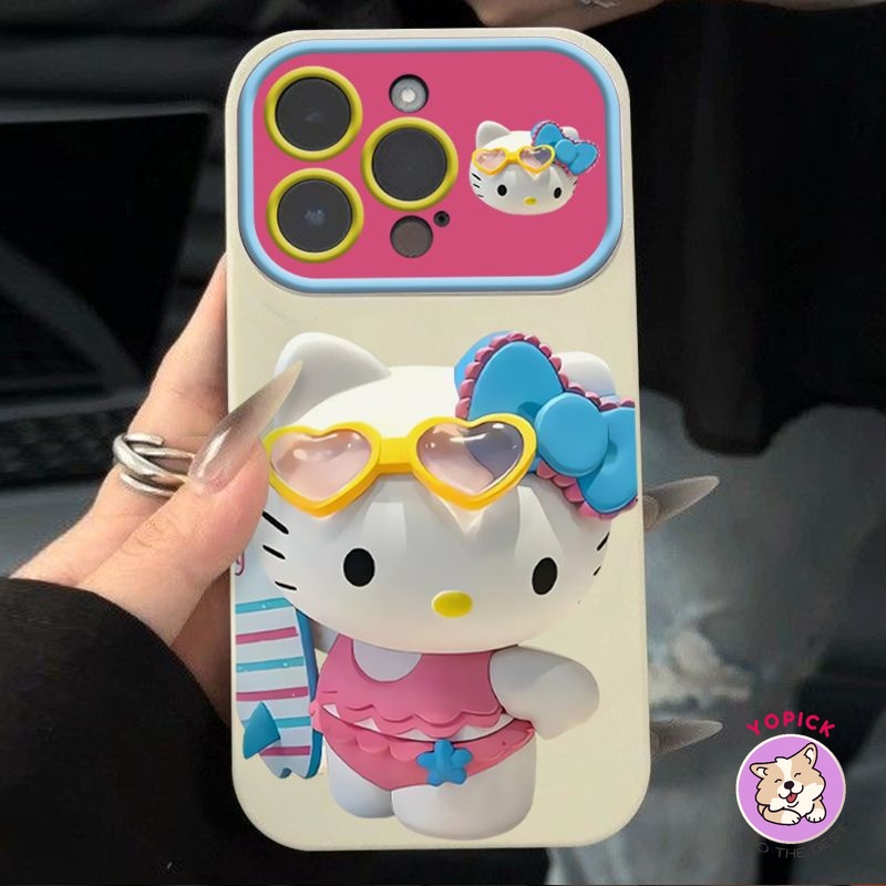 全新 Apple 15promax 防震保護套粉色泳衣 KT Cat iPhone14 手機殼 13/12 Soft 1