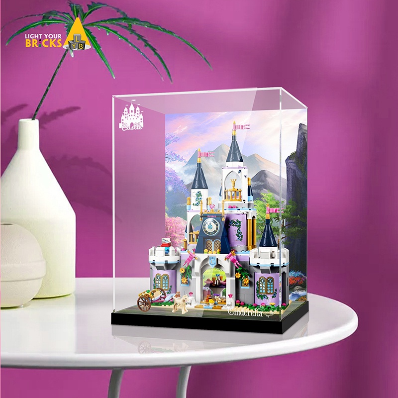 【精品】展示盒適用樂高41154灰姑娘的夢幻城堡積木模型透明一件式防塵罩